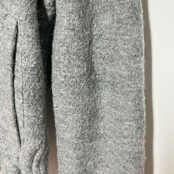 Free People Cinch Front Draped Hoodie Jacket Wool Grey Sweater Jacket Sz S - Picture 7 of 8